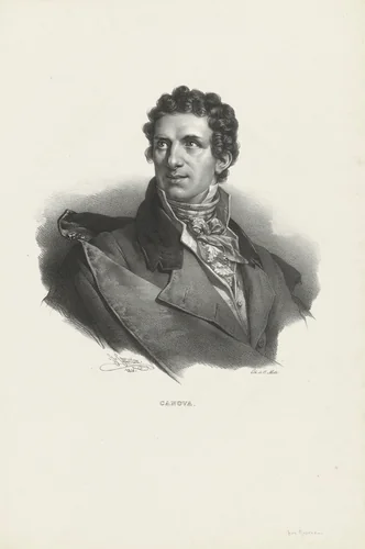 Antonio Canova by Henri Grevedon, print, 1826
