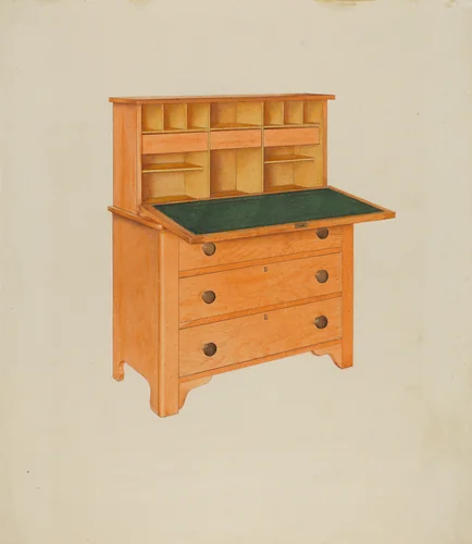 Shaker Desk by John W. Kelleher, index of american design, 1937
