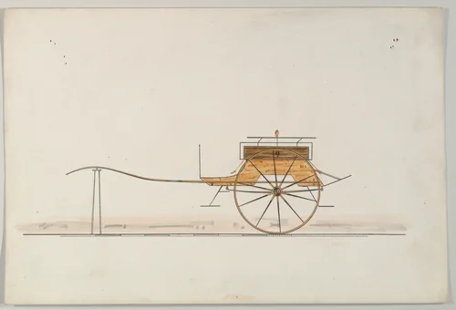 Dos-a-Dos Cart (unnumbered) by Brewster & Co., drawing, 1850-1874