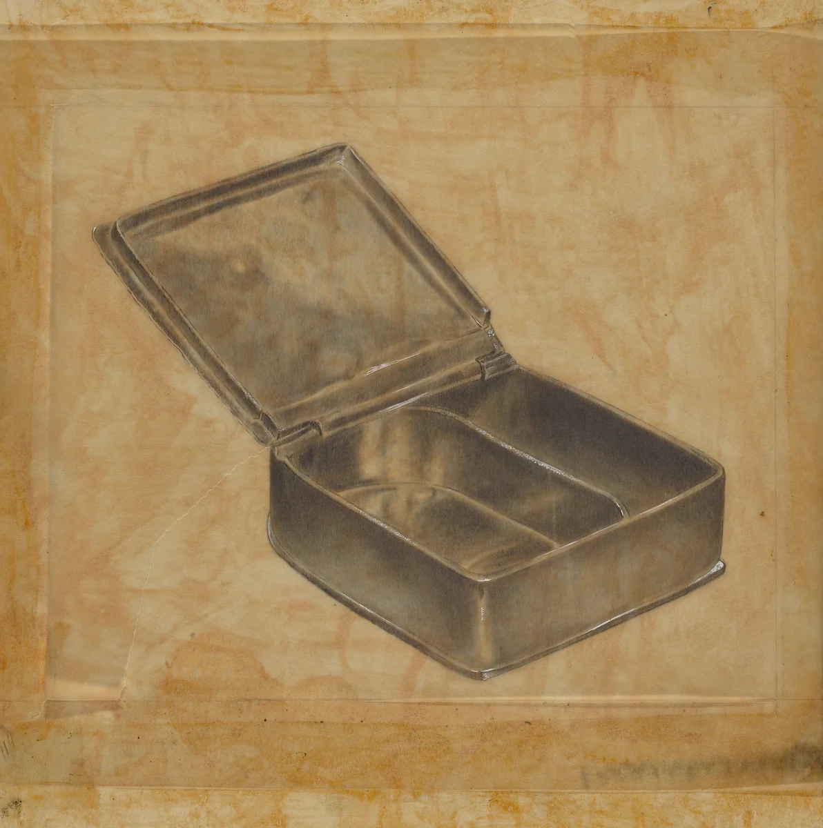 Pewter Box with Two Compartments by Harry Goodman, index of american design, 1935-1942