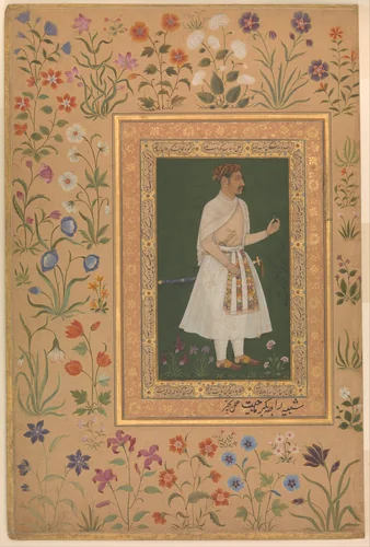 "Portrait of Raja Bikramajit (Sundar Das)", Folio from the Shah Jahan Album by Bichitr, manuscript, 1515-1645