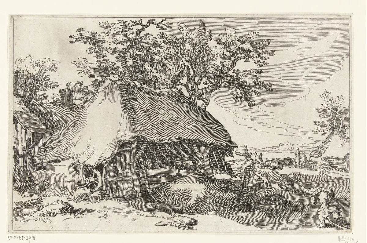 Boerderij by Boëtius Adamsz. Bolswert, print, 1614
