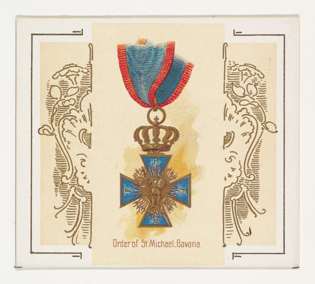 Order of Saint Michael, Bavaria, from the World's Decorations series (N44) for Allen & Ginter Cigarettes by Allen & Ginter, print, 1890