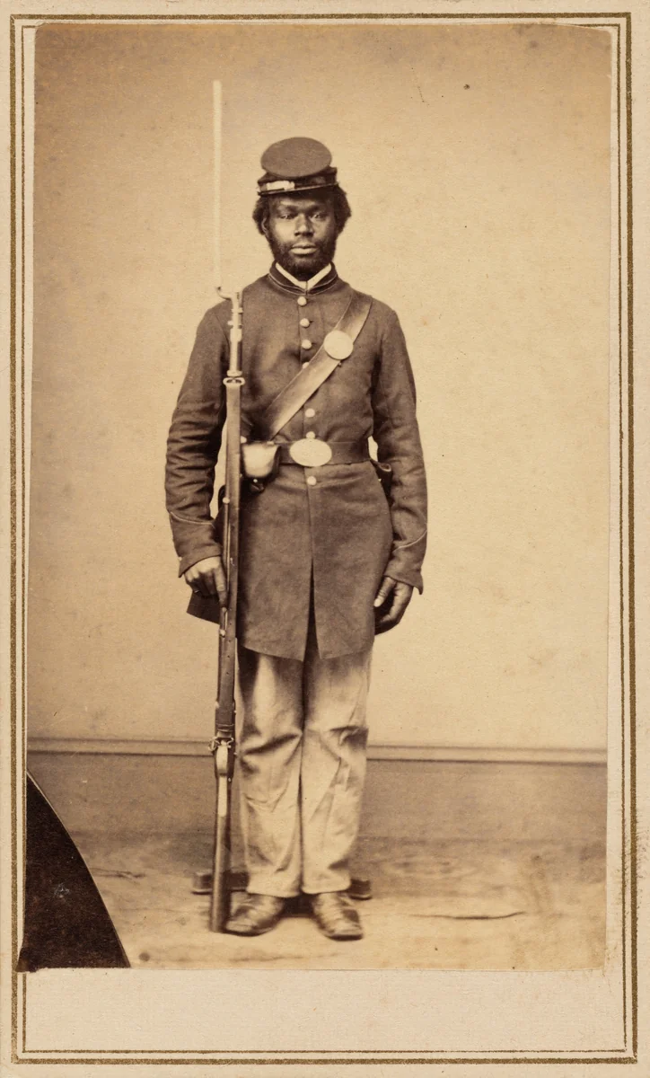 “Christopher Anderson, Priv. Co. F. 108 U.S.C.T.” by Gayford & Speidel, photograph, 1865