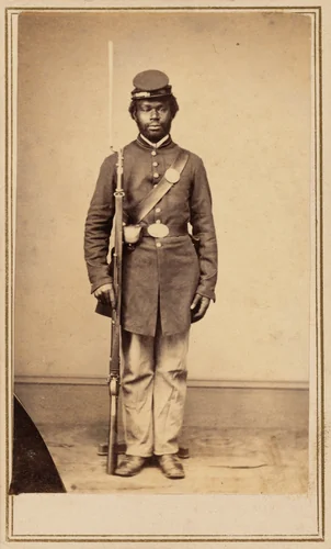 “Christopher Anderson, Priv. Co. F. 108 U.S.C.T.” by Gayford & Speidel, photograph, 1865