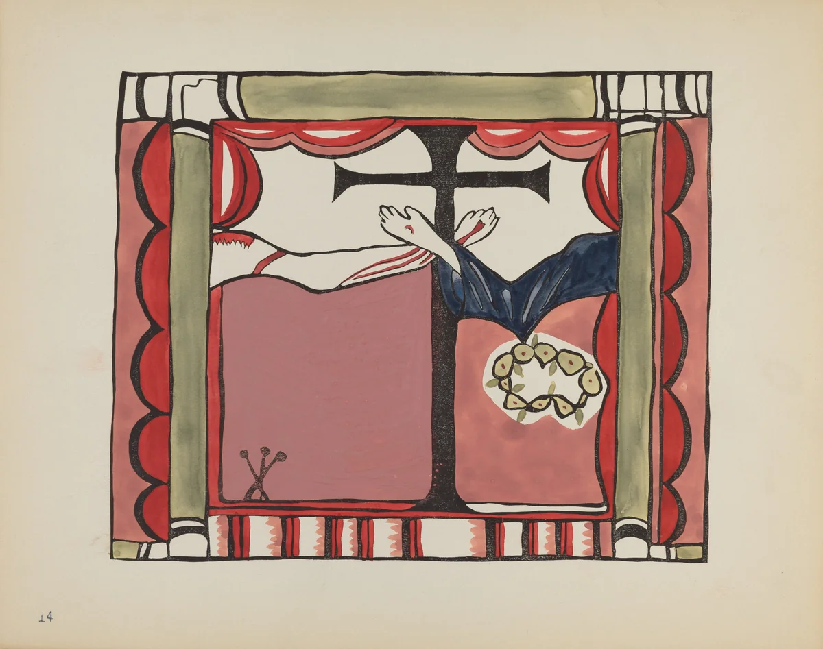 Plate 14: Main Altarpiece, Chimayo: From Portfolio "Spanish Colonial Designs of New Mexico" by American 20th Century, index of american design, 1935-1942