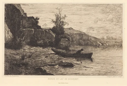 Bords du lac du Bourget by Adolphe Appian, print, 1866