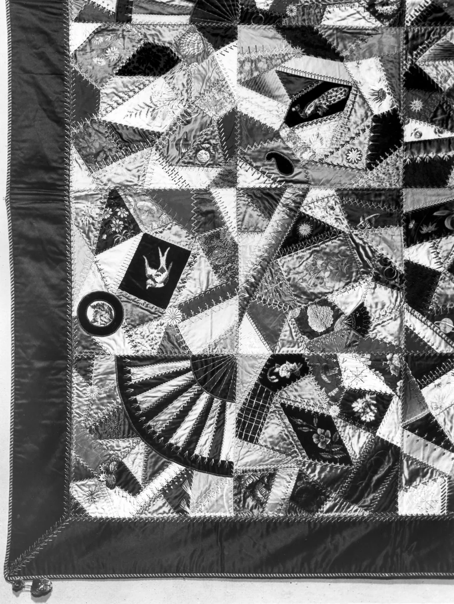 Bedcover (Crazy Quilt) by United States, textile, 1880-1890