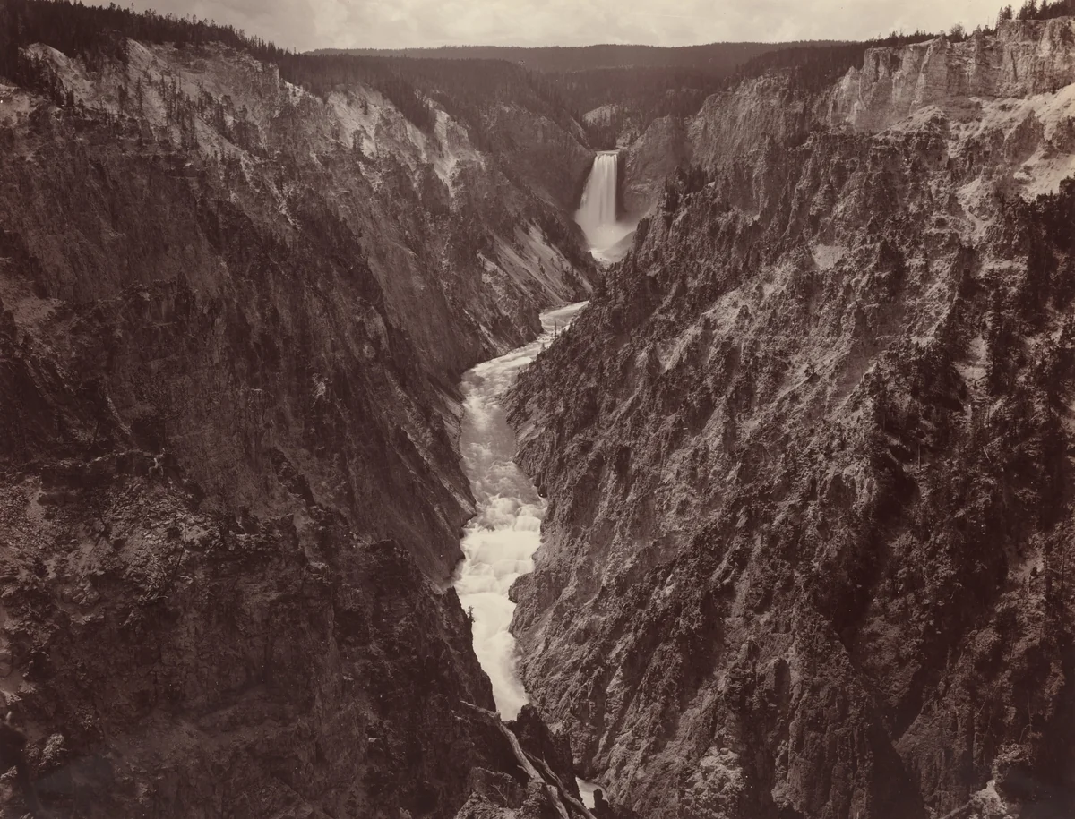 Grand Canyon of the Yellowstone and Falls by F. Jay Haynes, photograph, 1879-1889