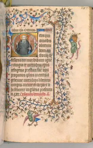 Hours of Charles the Noble, King of Navarre (1361-1425): fol. 288r, St. Anthony by Master of the Brussels Initials and Associates, book, 1400-1410