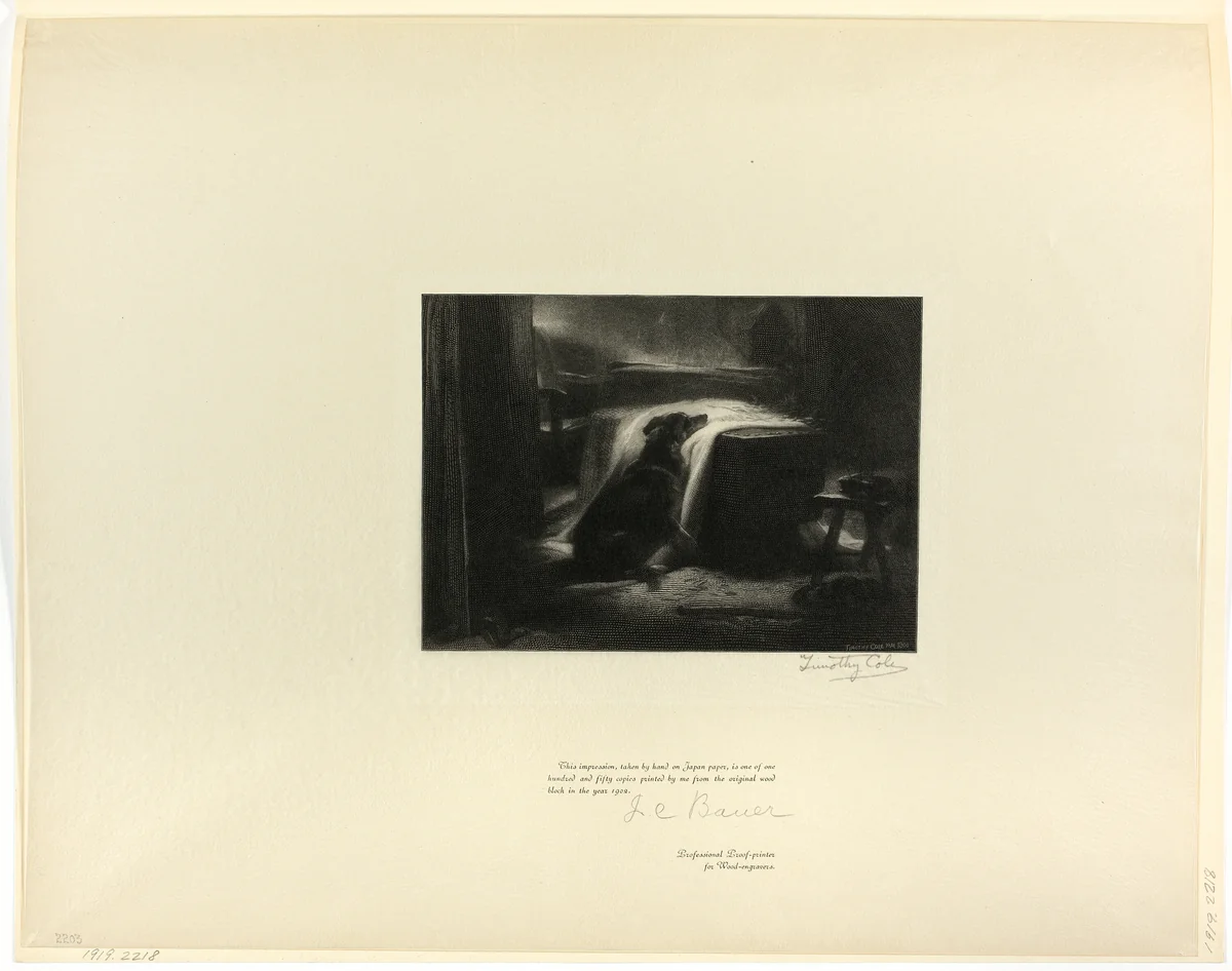 The Shepherd's Chief Mourner, from Old English Masters by Timothy Cole
Edwin Henry Landseer, print, 1901