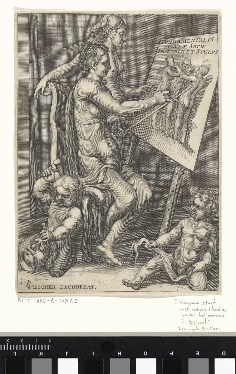 Personificatie van de schilderkunst by anonymous, print, 1612-1652