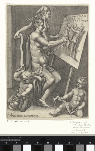 Personificatie van de schilderkunst by anonymous, print, 1612-1652
