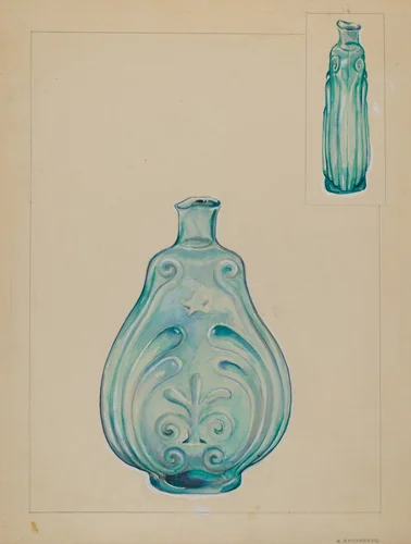 Glass Bottle by Arthur Zaidenberg, index of american design, 1935-1942