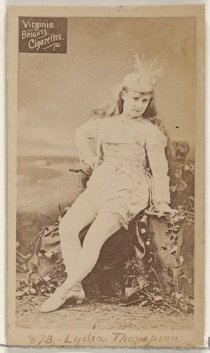 Card 873, Lydia Thompson, from the Actors and Actresses series (N45, Type 2) for Virginia Brights Cigarettes by Allen & Ginter, photograph, 1885-1891