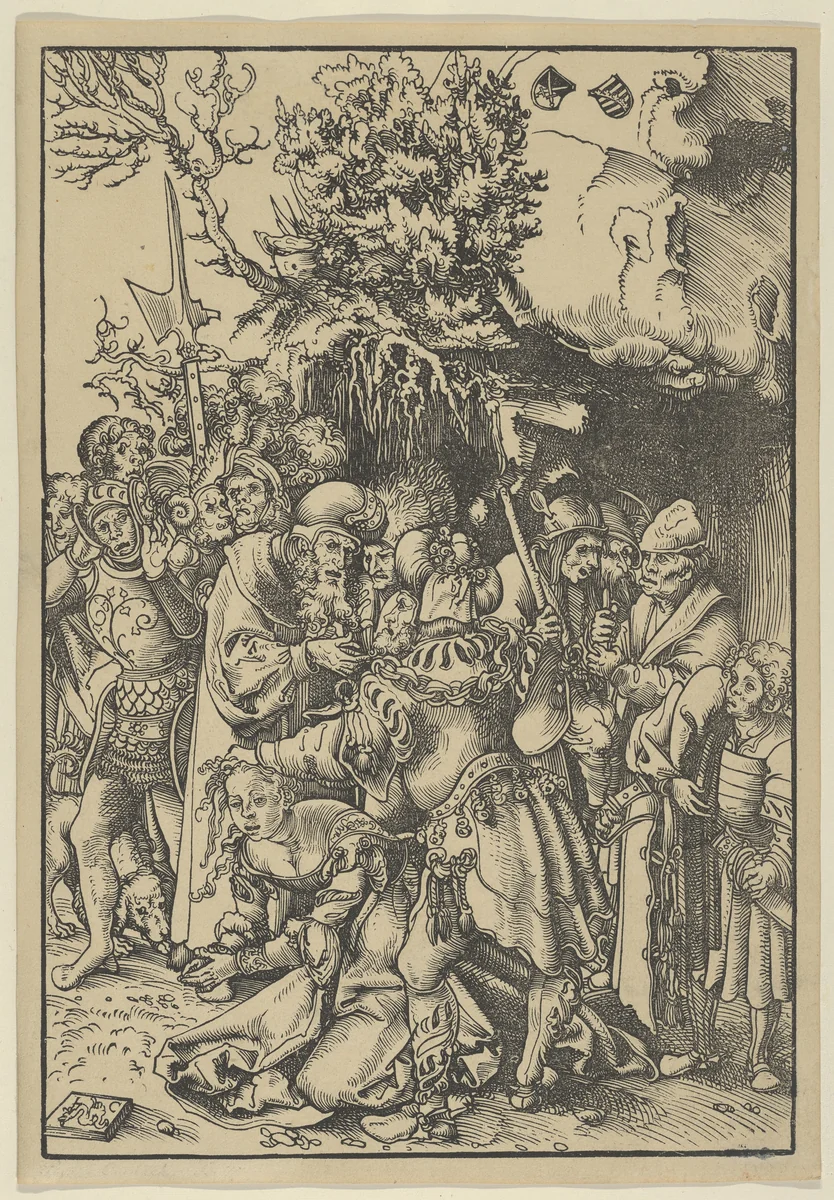 The Martyrdom of St. Barbara by Lucas Cranach, print, 1472-1553