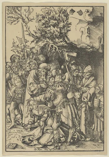 The Martyrdom of St. Barbara by Lucas Cranach, print, 1472-1553