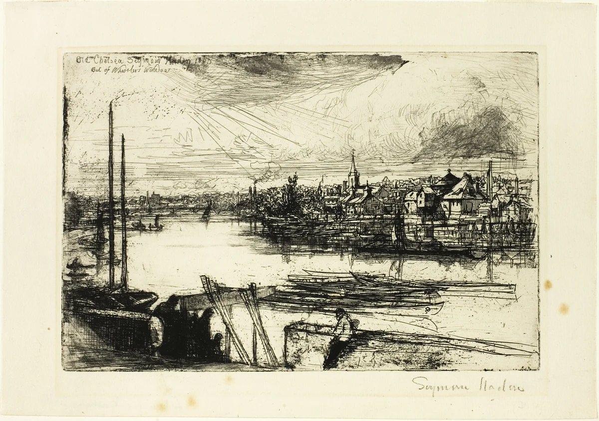 Battersea Reach by Francis Seymour-Haden, print, 1863