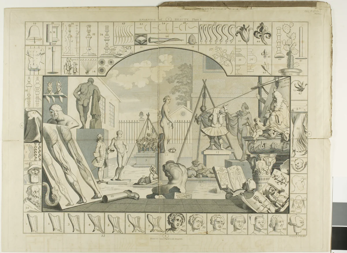 Plate One, from The Analysis of Beauty by William Hogarth, print, 1753