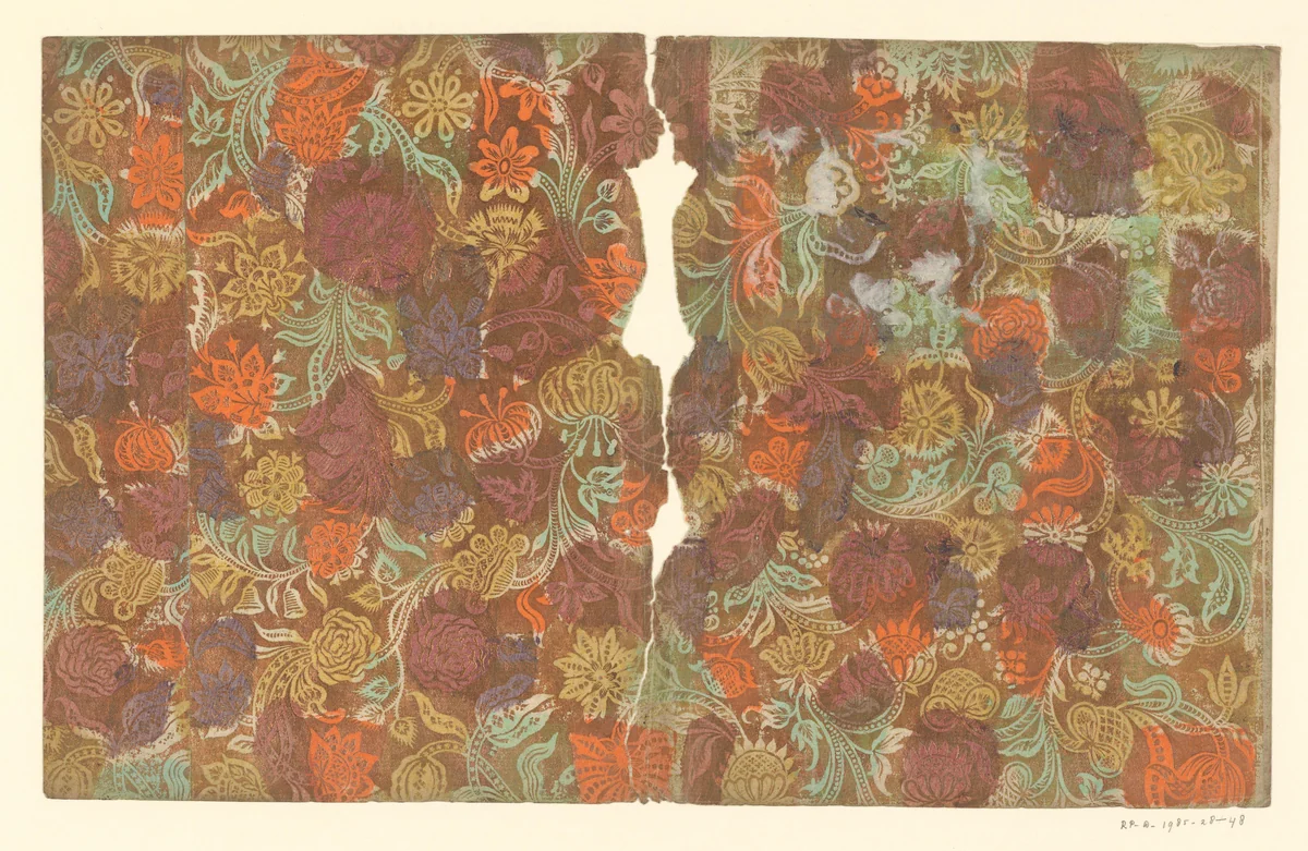 Blad met bloemen en vruchten by anonymous, other, 1700-1850
