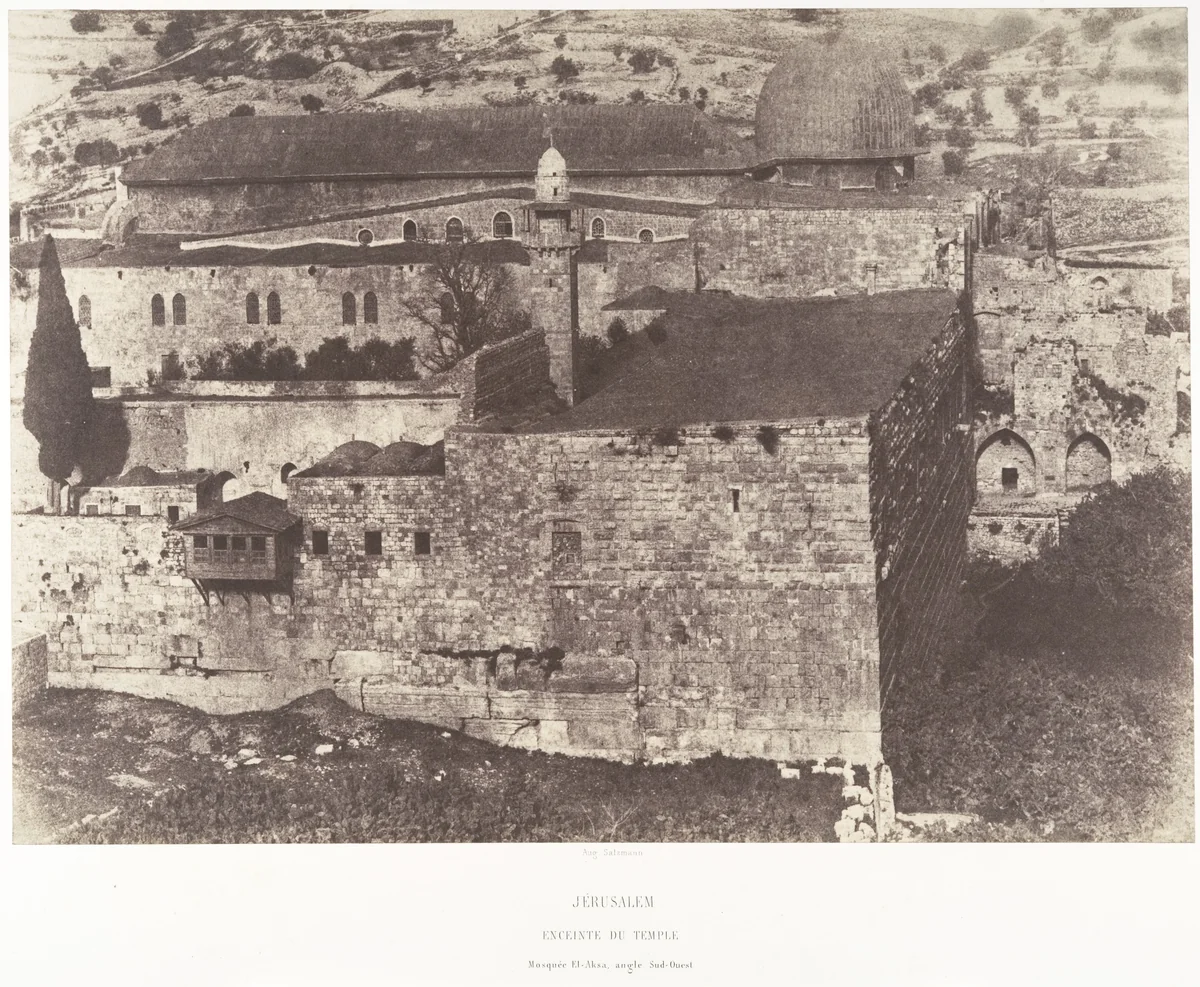 Jérusalem, Enceinte du Temple, Mosquée El-Aksa, angle Sud-Ouest by Auguste Salzmann, photograph, 1854-1859