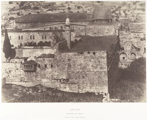 Jérusalem, Enceinte du Temple, Mosquée El-Aksa, angle Sud-Ouest by Auguste Salzmann, photograph, 1854-1859