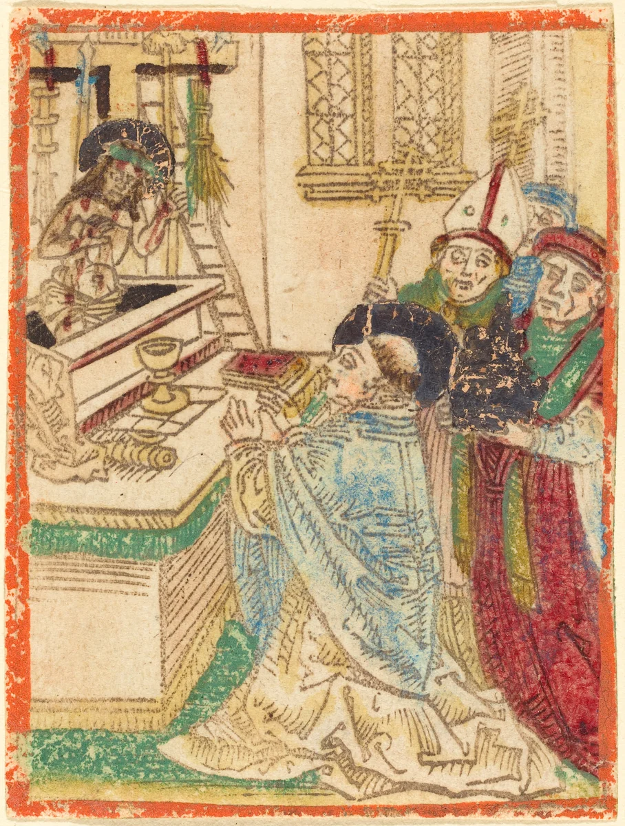 The Mass of Saint Gregory by German 15th Century, print, 1480-1490