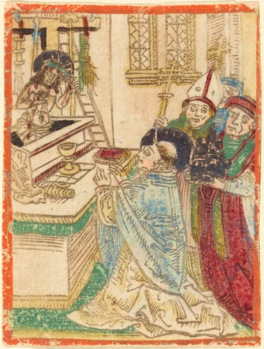 The Mass of Saint Gregory by German 15th Century, print, 1480-1490