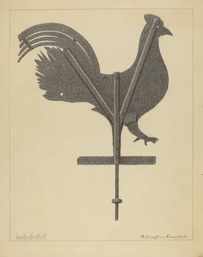 Weather Vane - Cock by Rollington Campbell, index of american design, 1936