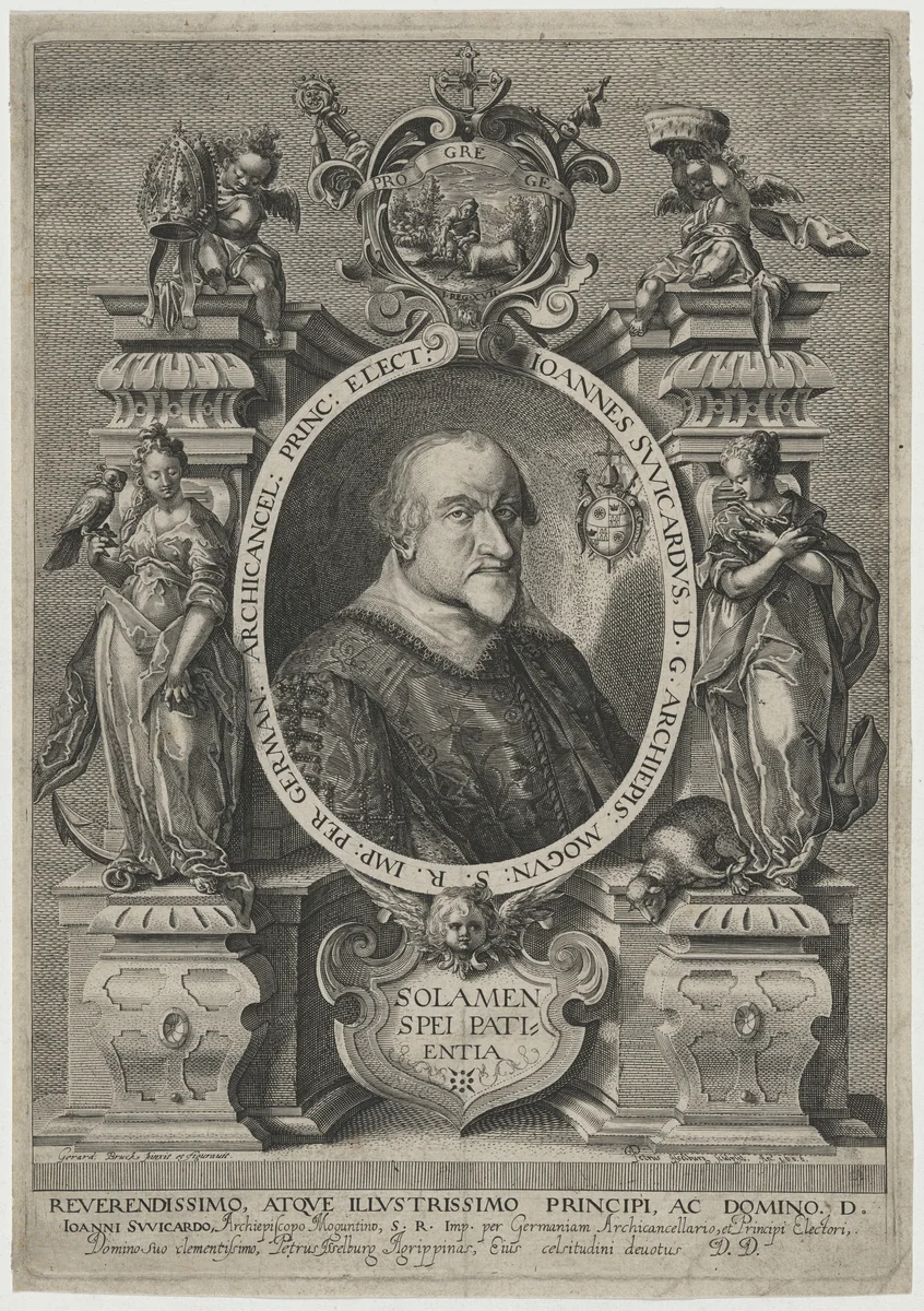 Joannes Swicardus, Archbishop of Maguntino by Peter Isselburg, print, 1606