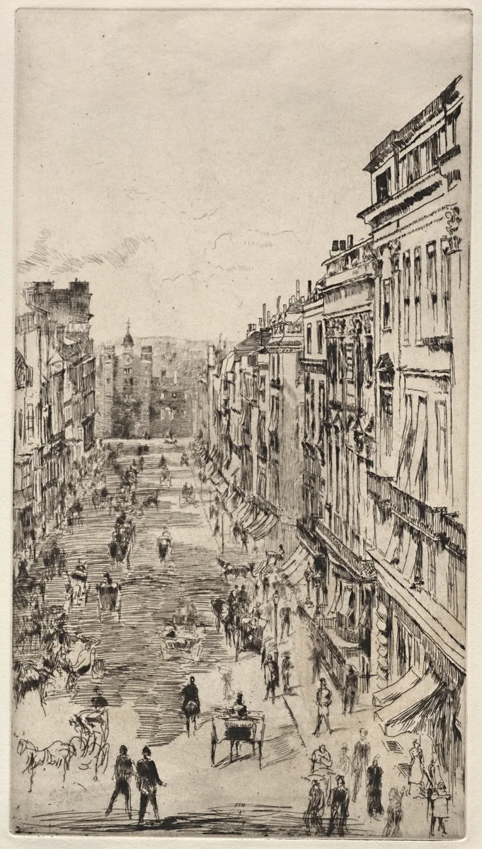 St. James Street by James McNeill Whistler, print, 1878