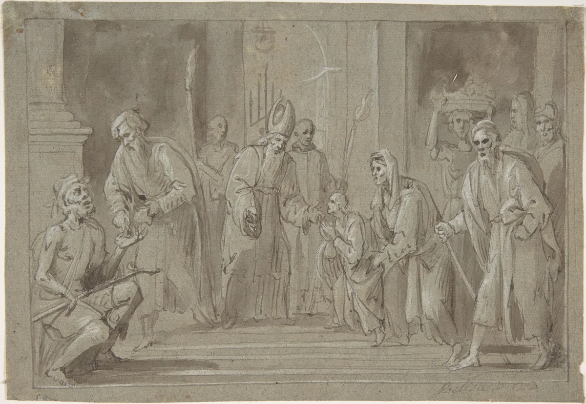 The Presentation of the Virgin in the Temple by Belisario Corenzio, drawing, 1590-1646