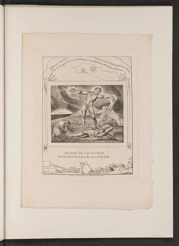 Satan Smiting Job with Boils by William Blake, portfolio, 1825