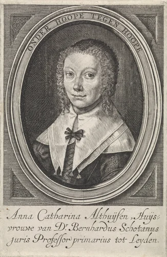Portret van Anna Catharina Althusius by Crispijn van de Passe, print, 1626-1670