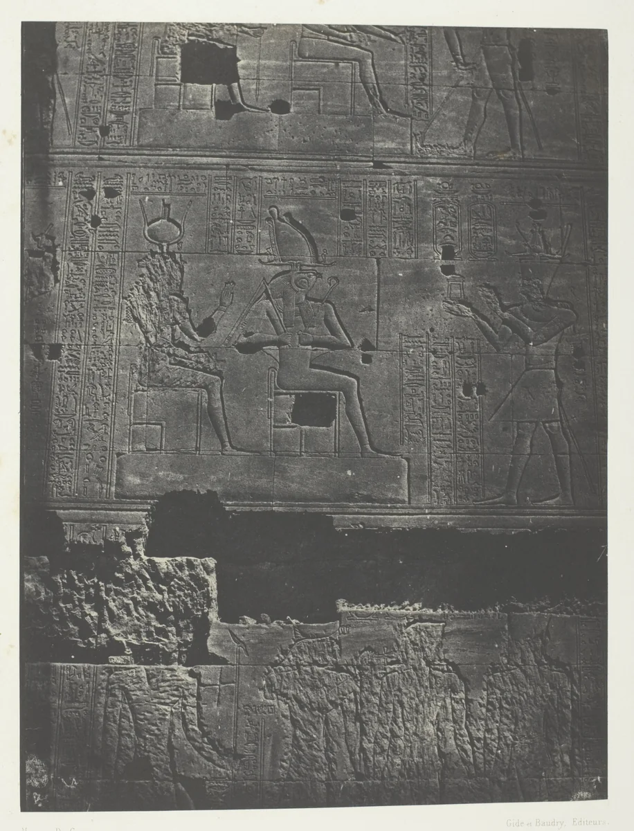 Muraille Occidentale, Grand Temple d'Isis à Philoe; Nubie, plate 78 from the album "Egypte, Nubie, Palestine et Syrie" (1852) by Maxime Du Camp, photograph, 1849-1851