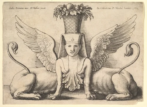 Sphinx with Two Bodies by Wenceslaus Hollar, print, 1652