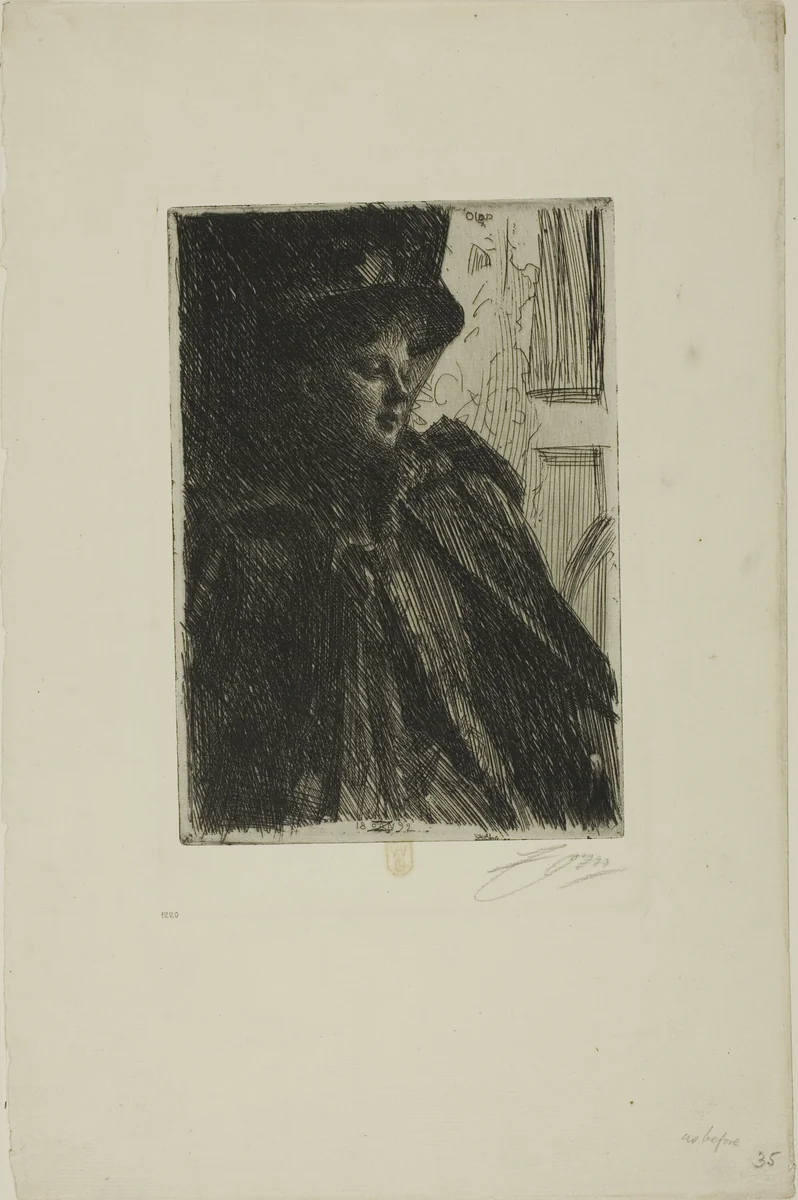 Olga Bratt by Anders Zorn, print, 1892