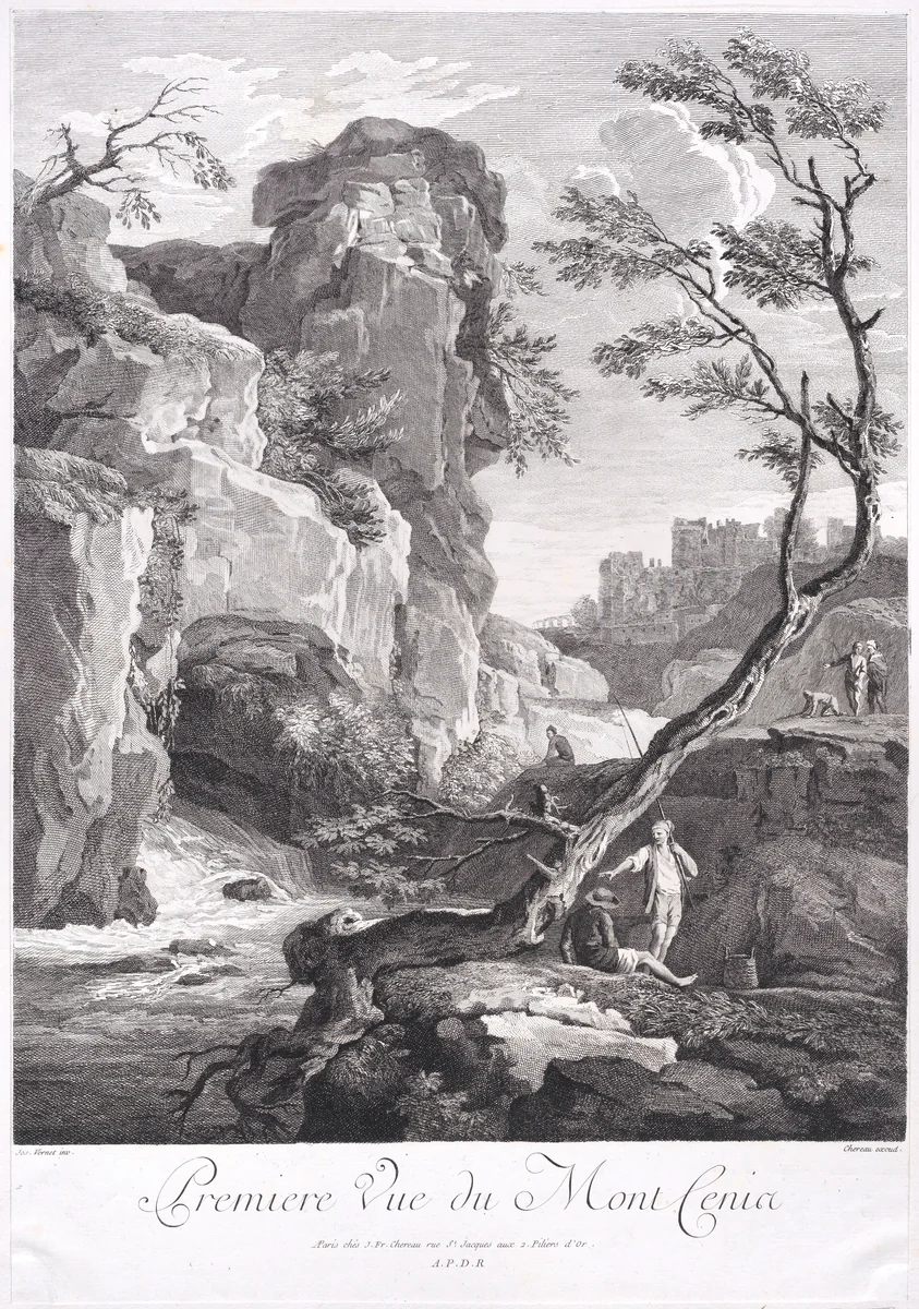 First View of Mount Cenia by Joseph Vernet, print, 1745-1755