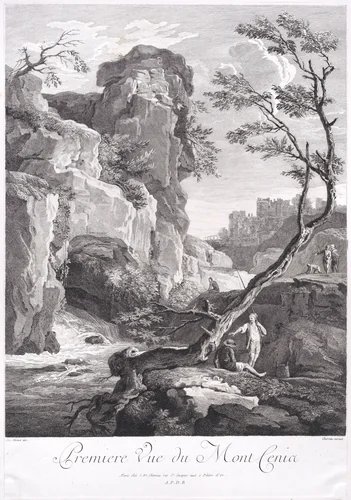 First View of Mount Cenia by Joseph Vernet, print, 1745-1755