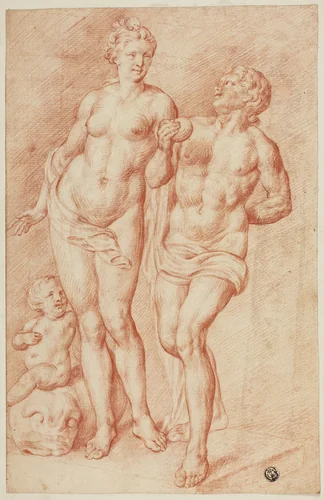 Venus and Paris by Pietro Dandini, drawing, 1666-1712