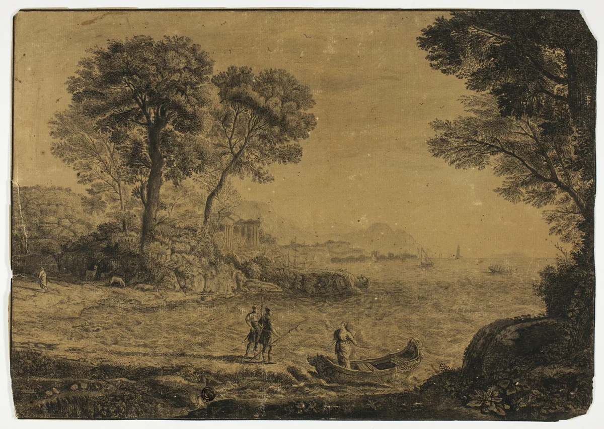 Seascape by Claude Lorrain, drawing, 1700-1799