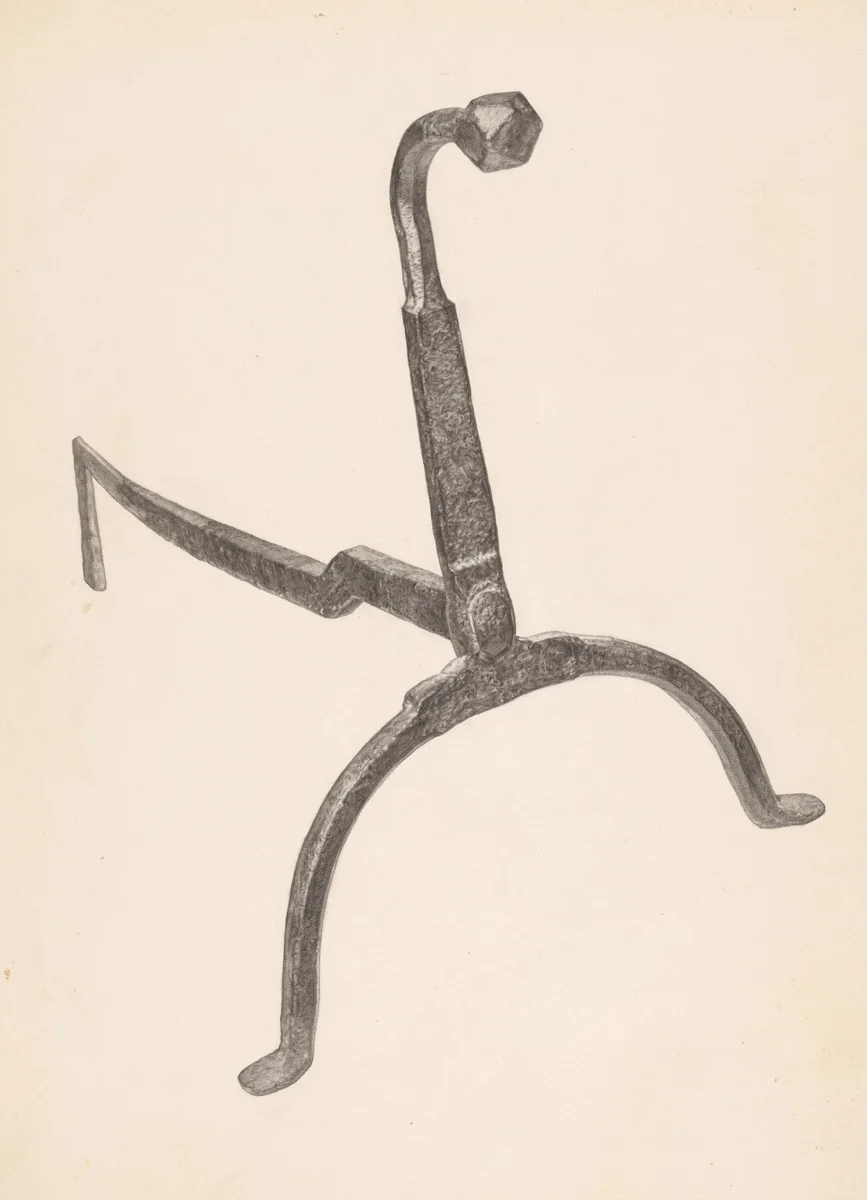 Andiron (one of pair) by Maurice Van Felix, index of american design, 1938