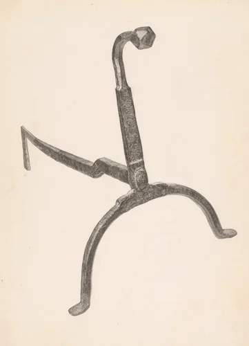 Andiron (one of pair) by Maurice Van Felix, index of american design, 1938