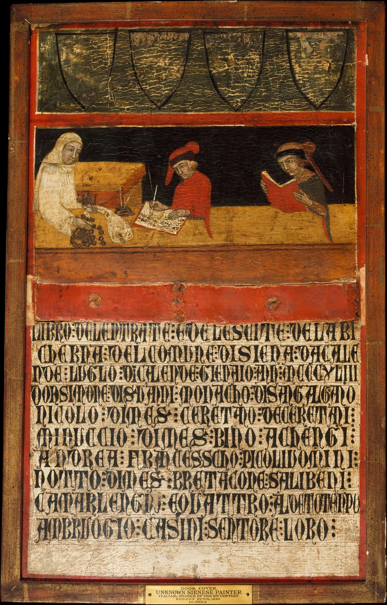 Book Cover by Italian Painter, painting, 1343