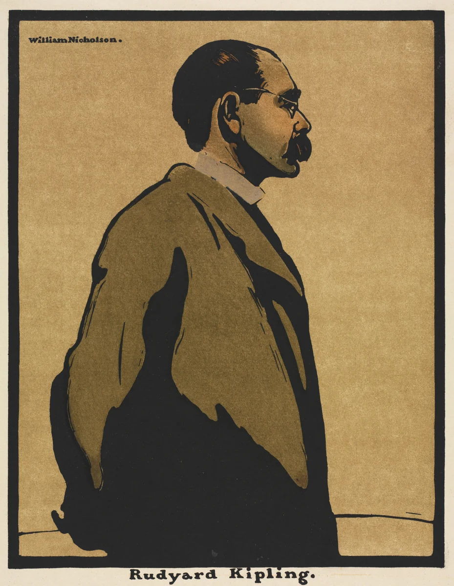 Twelve Portraits: Rudyard Kipling by William Nicholson, print, 1898