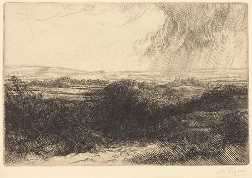 Prospect (Le point de vue) by Alphonse Legros, print, 1837-1911