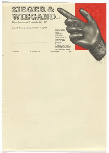 Zieger & Wiegand A.G. letterhead by Herbert Bayer, design, 1927