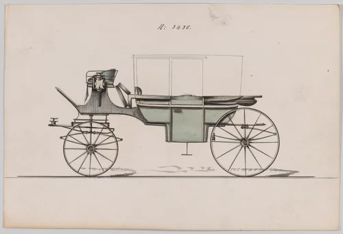 Design for Landau, No. 3430 by Brewster & Co., drawing, 1878