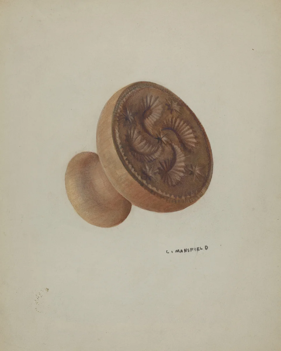 Pa. German Butter Mold by C. Mansfield, index of american design, 1935-1942