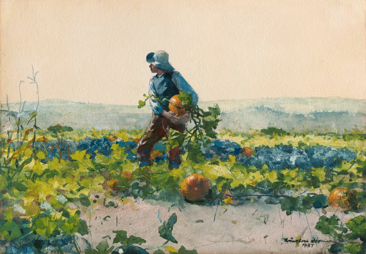 For to Be a Farmer's Boy by Winslow Homer, painting, 1887